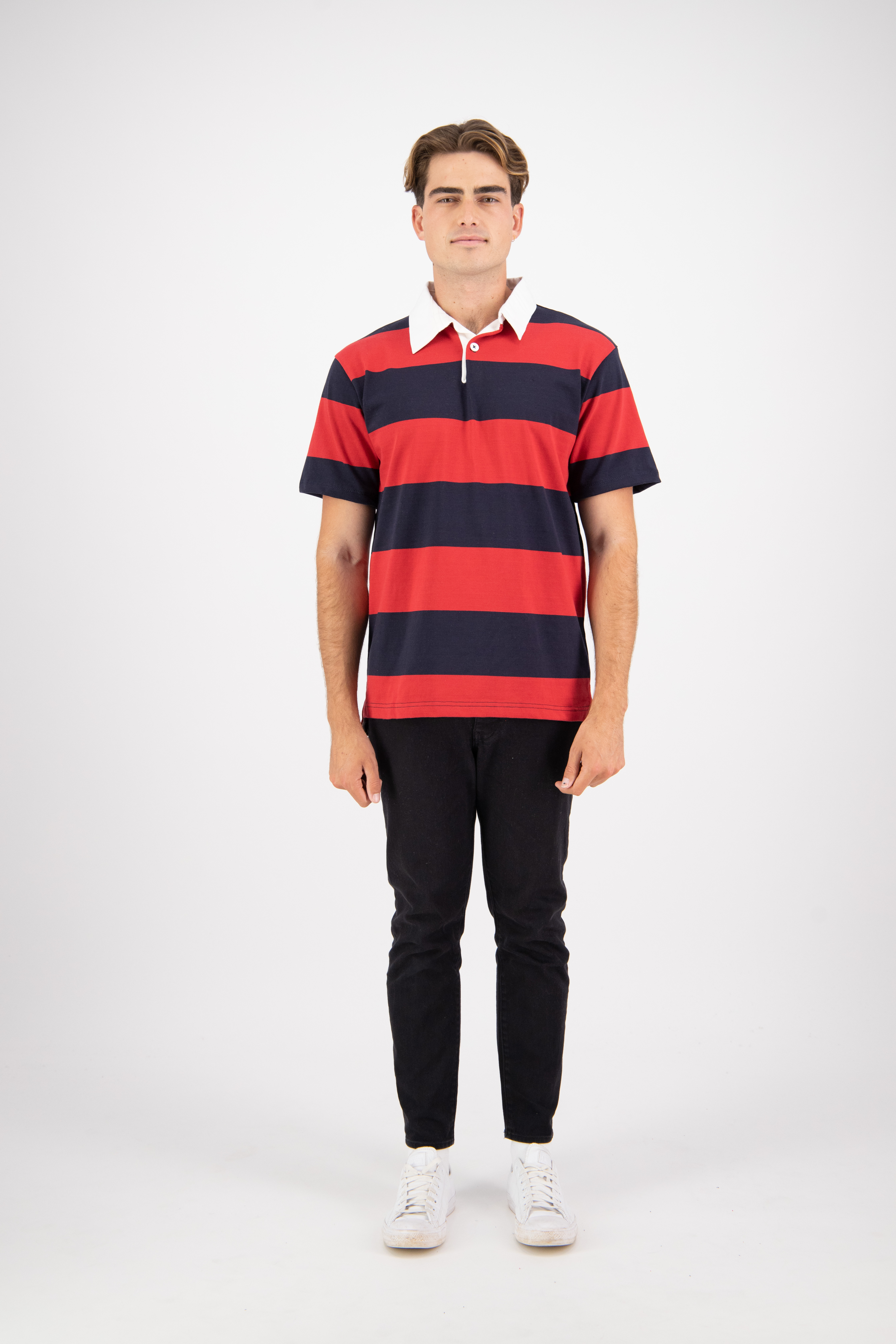 Short-Sleeved Striped Rugby Jersey